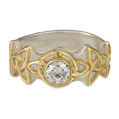 Trinity Ring with Gem in Moissanite