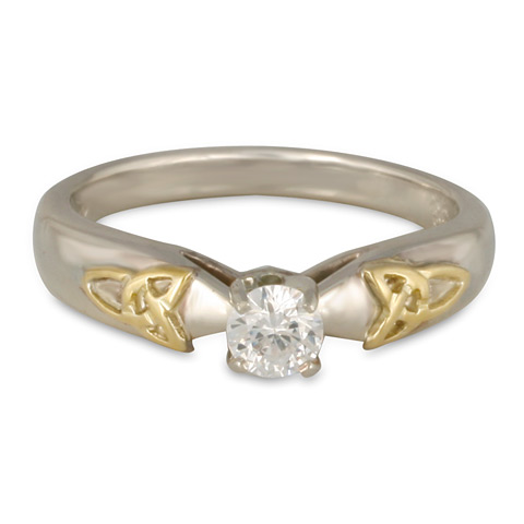 Trinity Solitaire Engagement Ring 4mm in Moissanite