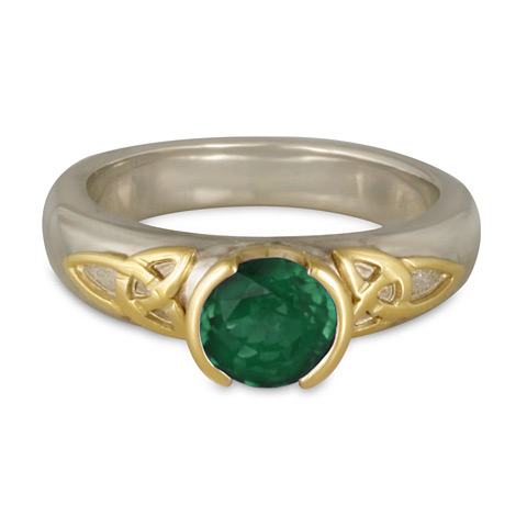 Trinity Solitaire Engagement Ring in Emerald