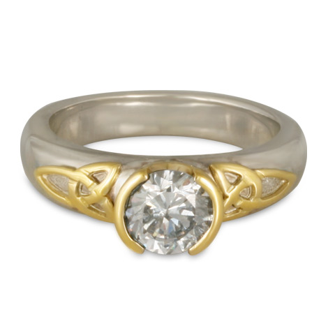 Trinity Solitaire Engagement Ring in Moissanite