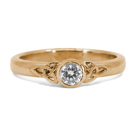 Trinity Solitaire Ring in 18K Rose Gold