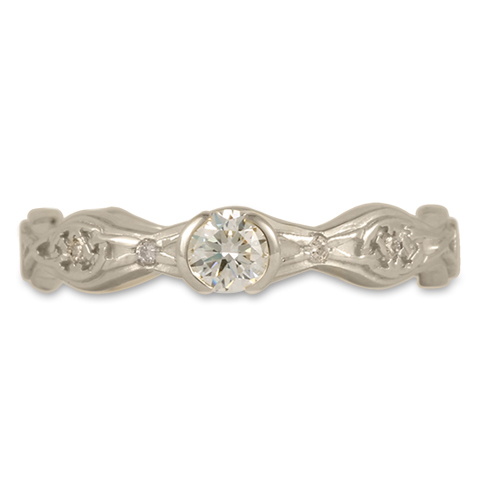 Trinity Twist Solitaire Engagement Ring in 14K White Gold