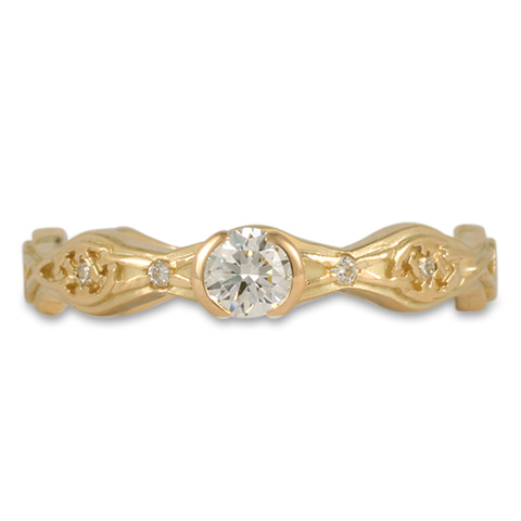 Trinity Twist Solitaire Engagement Ring in 14K Yellow Gold