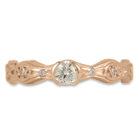 Trinity Twist Solitaire Engagement Ring in 18K Rose Gold