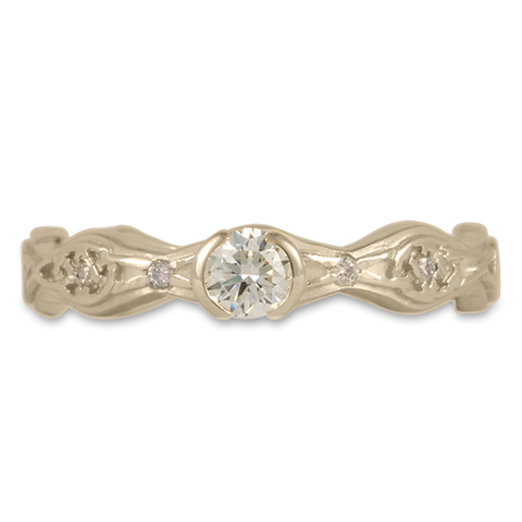 Trinity Twist Solitaire Engagement Ring in 18K White Gold