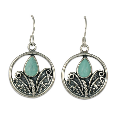 Tulip Earrings in Tulip with Turquoise
