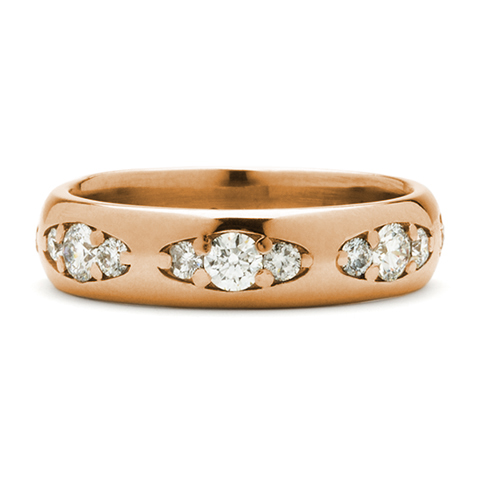 Vintage Twenty-One Wedding Ring Wide in 14K Rose Gold