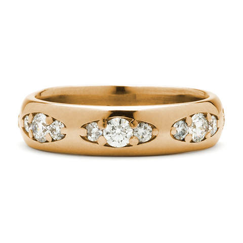 Vintage Twenty-One Wedding Ring Wide in 18K Rose Gold