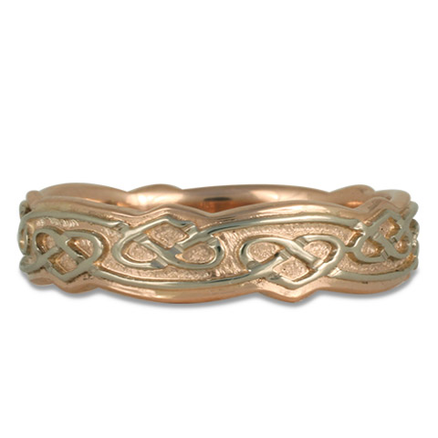 Weaving Heart Ring in 14K White Gold over 18K Rose Gold
