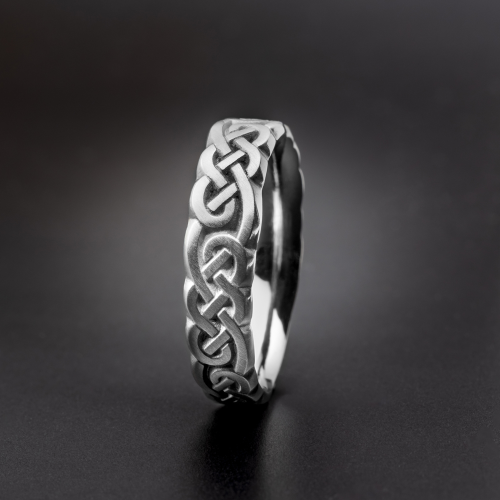 Wide Borderless Infinity Wedding Ring in