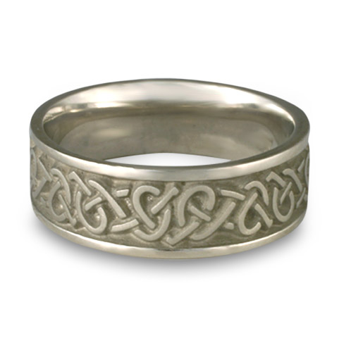Wide Celtic Hearts Wedding Ring in Platinum