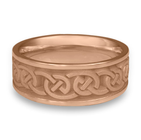 Wide Cheek to Cheek Wedding Ring in 18K Rose Gold