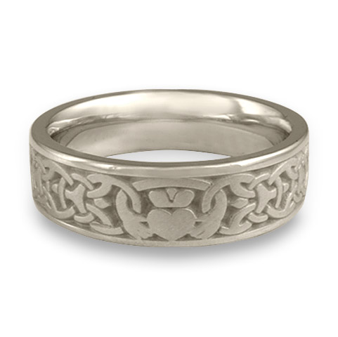 Wide Claddagh Wedding Ring in Platinum