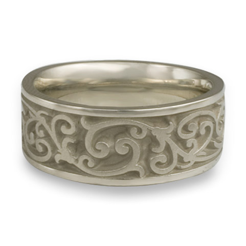 Wide Continuous Garden Gate Wedding Ring in Stainless Steel