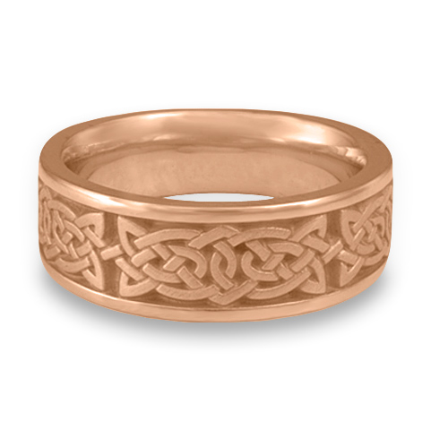 Wide Galway Bay Wedding Ring in 18K Rose Gold