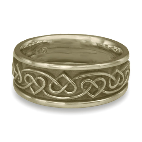 Wide Heartstrings Wedding Ring in 18K White Gold