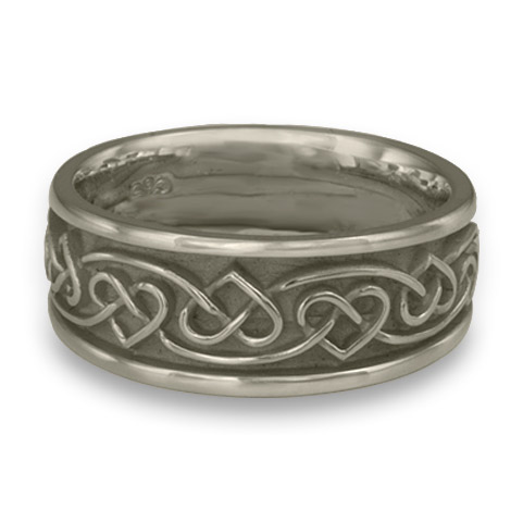 Wide Heartstrings Wedding Ring in Stainless Steel