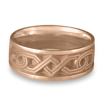 Wide Hugs and Kisses Wedding Ring in 18K Rose Gold