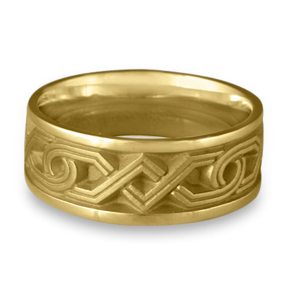 Wide Hugs and Kisses Wedding Ring in 18K Yellow Gold