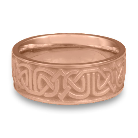 Wide Labyrinth Wedding Ring in 14K Rose Gold