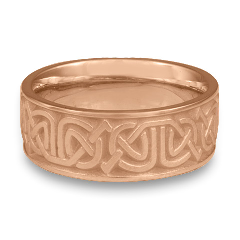 Wide Labyrinth Wedding Ring in 18K Rose Gold