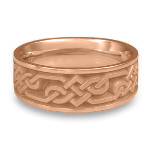 Wide Lattice Wedding Ring in 18K Rose Gold
