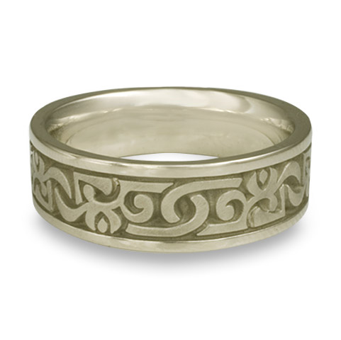 Wide Luna Wedding Ring in 18K White Gold