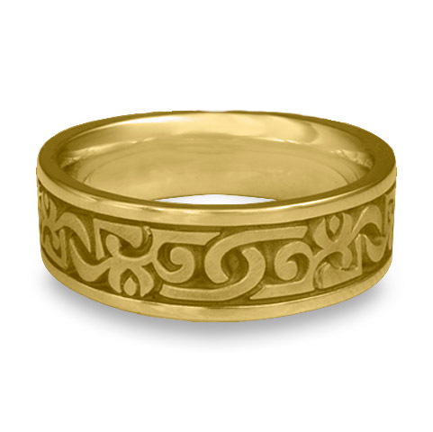 Wide Luna Wedding Ring in 18K Yellow Gold