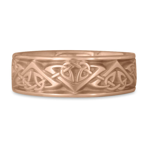 Wide Monarch Wedding Ring in 14K Rose Gold