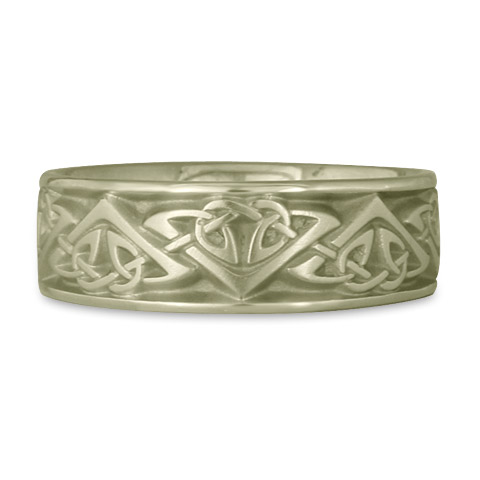 Wide Monarch Wedding Ring in 18K White Gold