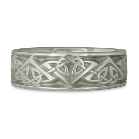Wide Monarch Wedding Ring in Platinum