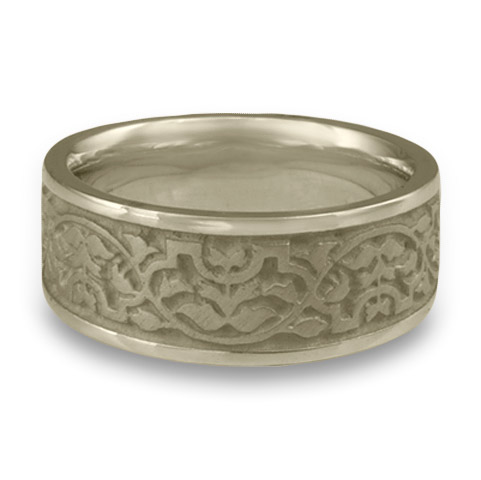 Wide Morocco Wedding Ring in 18K White Gold