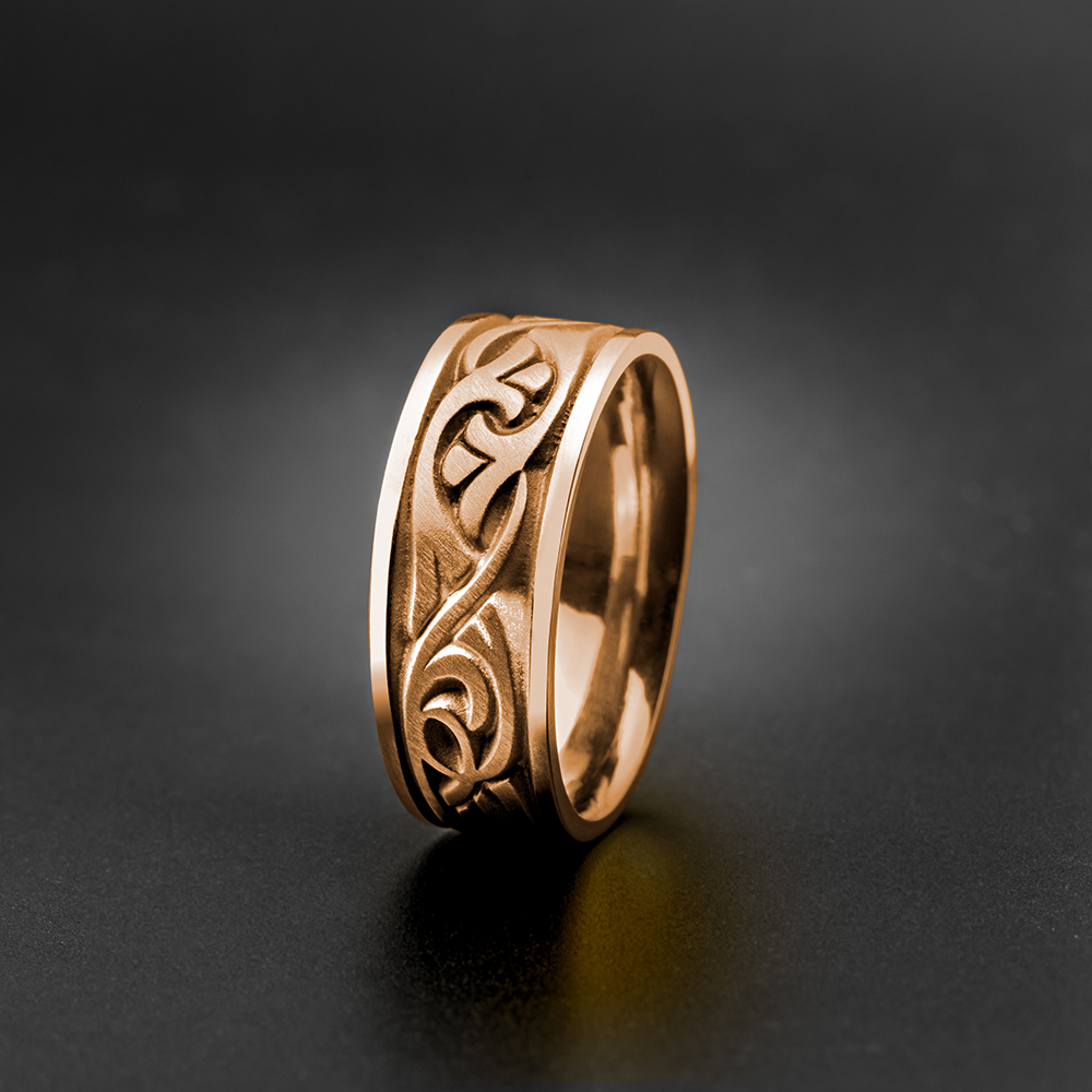 Wide Papyrus Wedding Ring in 18K Rose Gold