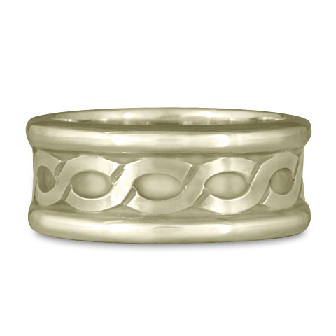 Wide Rope Ring in 18K White Gold