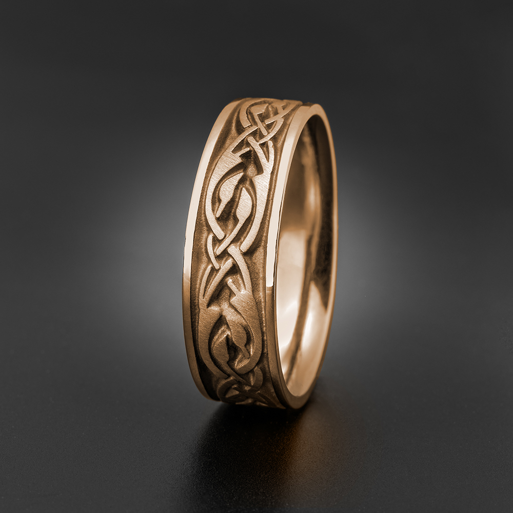 Wide Sonoma Hills Wedding Ring in 18K Rose Gold