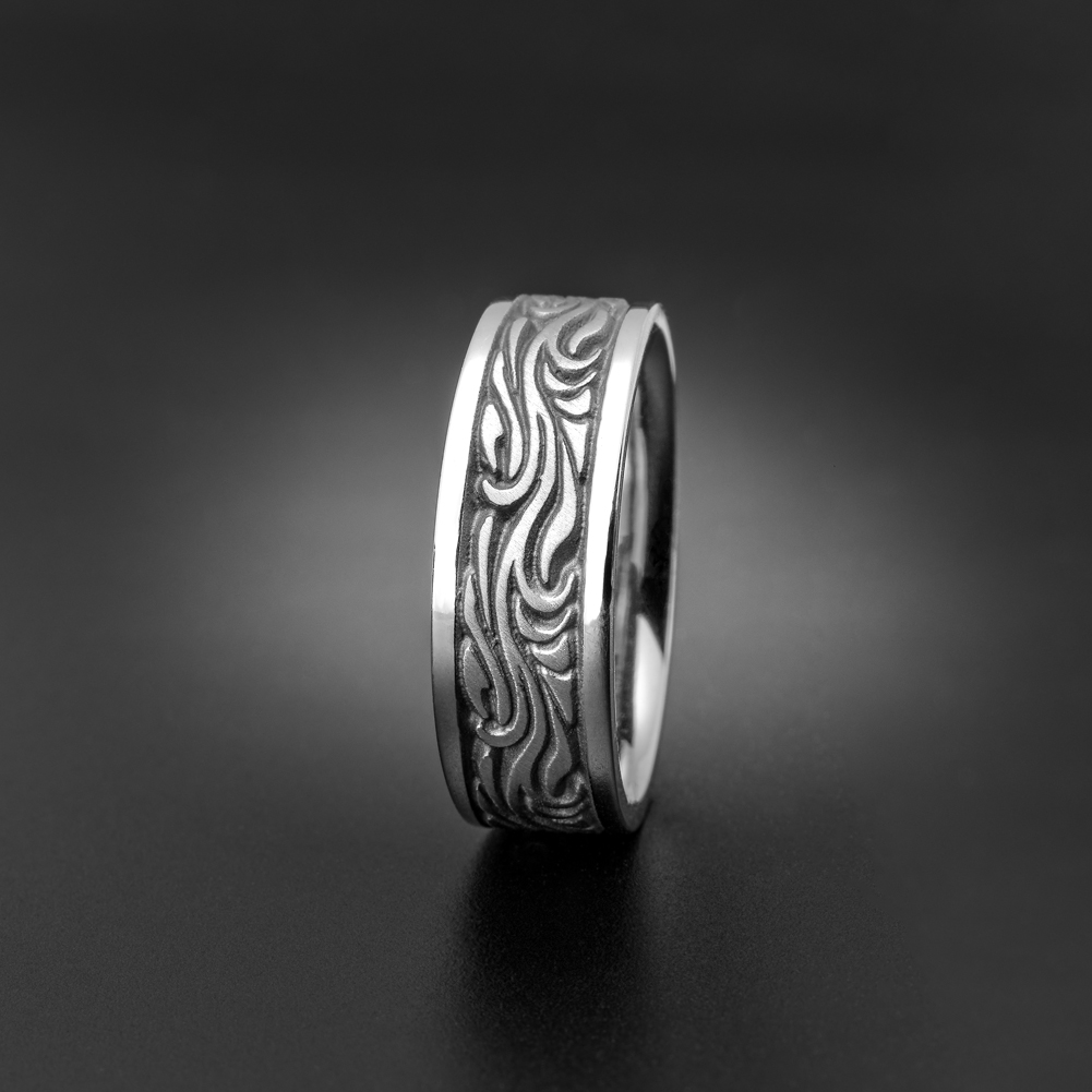 Wide Starry Night Wedding Ring in