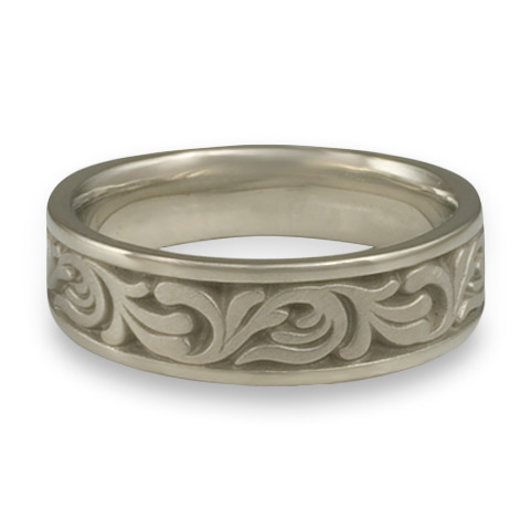 Wide Tradewinds Wedding Ring in 14K White Gold
