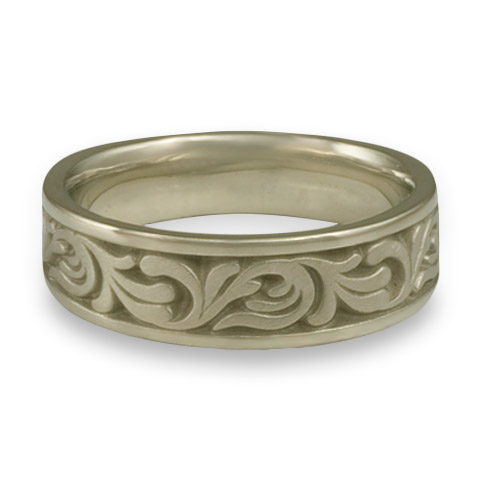 Wide Tradewinds Wedding Ring in 18K White Gold