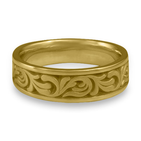 Wide Tradewinds Wedding Ring in 18K Yellow Gold