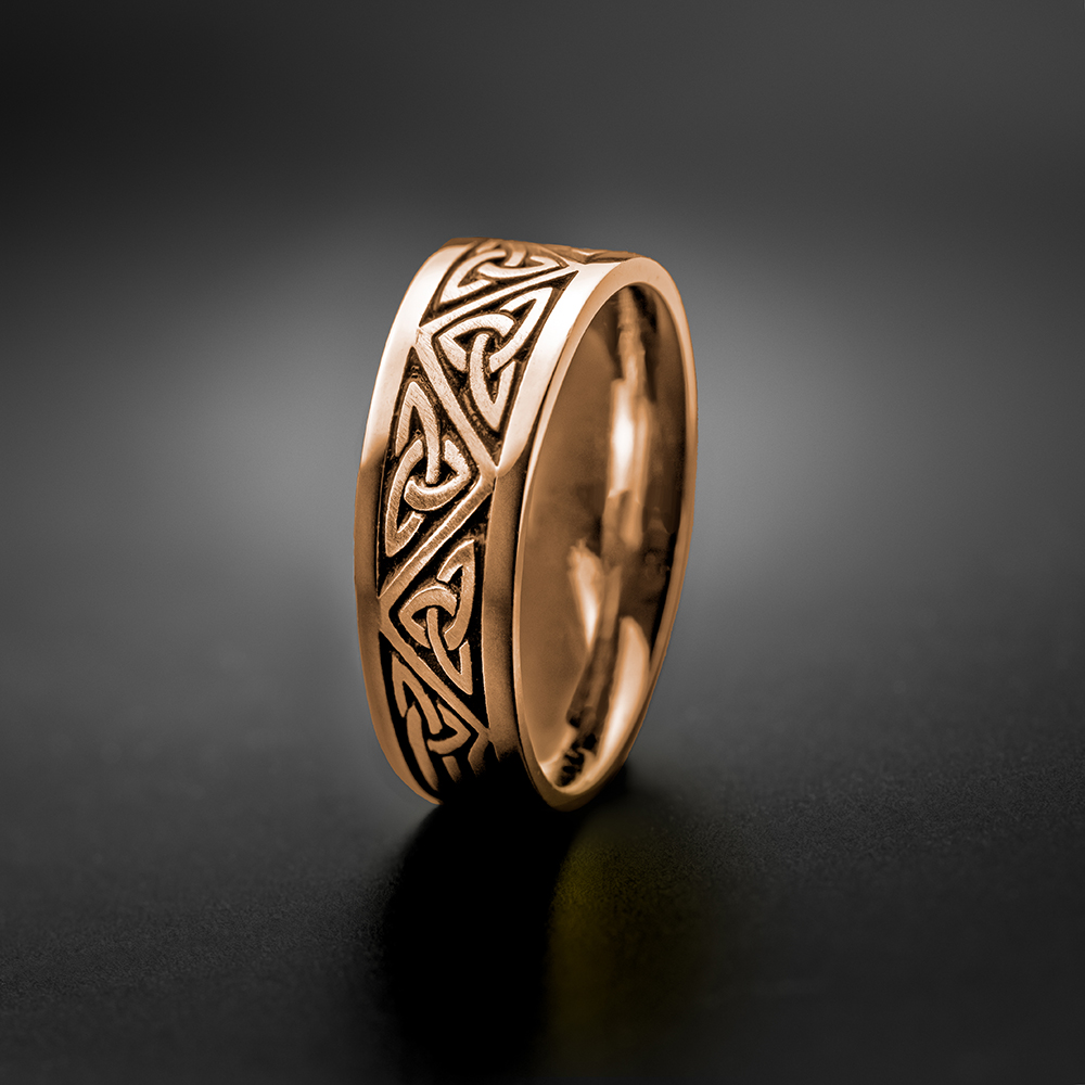 Wide Trinity Knot Wedding Ring in 18K Rose Gold