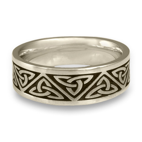Wide Trinity Knot Wedding Ring in Platinum with Antique
