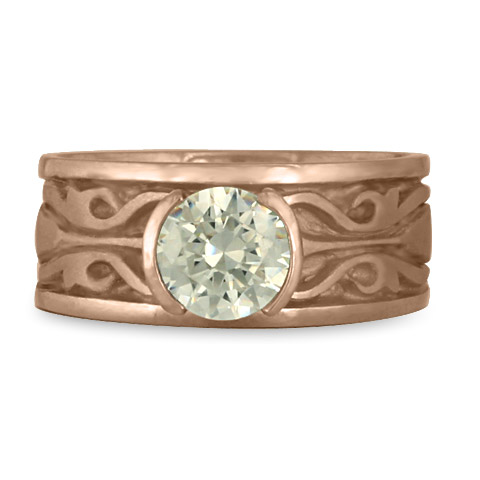 Wide Tulip Braid Engagement Ring in 18K Rose Gold