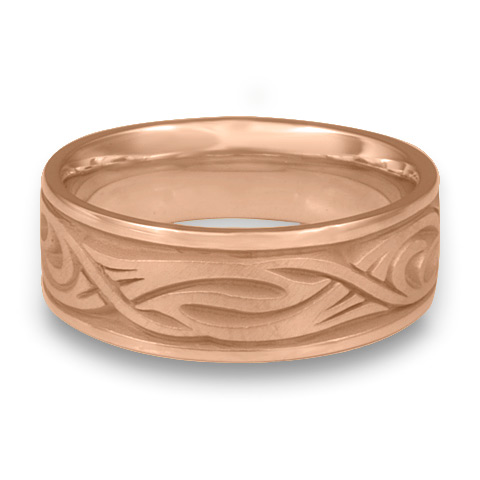 Wide Yin Yang Wedding Ring in 18K Rose Gold