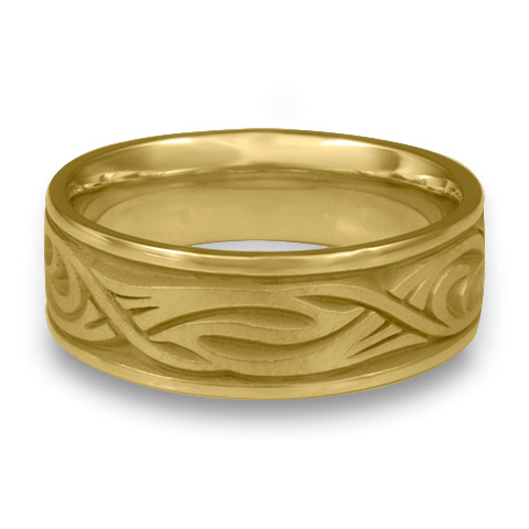 Wide Yin Yang Wedding Ring in 18K Yellow Gold
