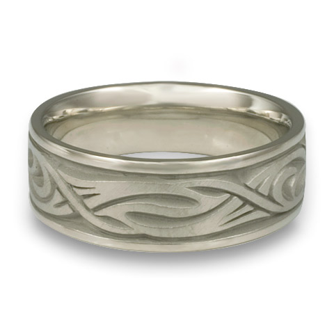 Wide Yin Yang Wedding Ring in Platinum