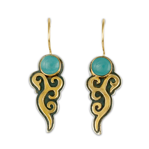 Wind Horse Earrings with Gem in Turquoise