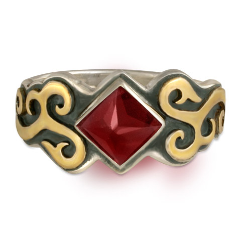 Wind Horse Ring in Garnet