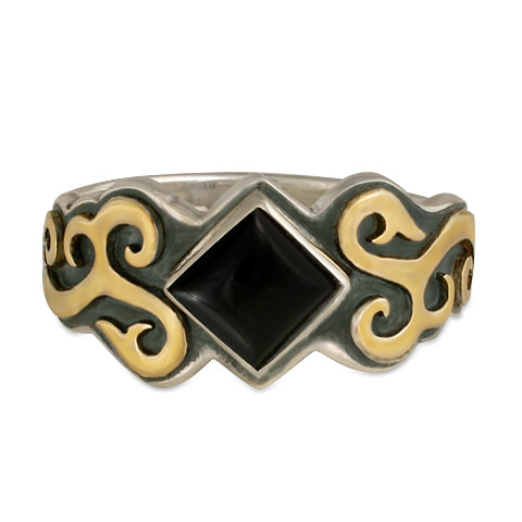 Wind Horse Ring in Black Onyx