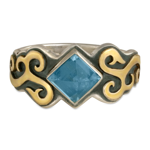 Wind Horse Ring in Blue Topaz
