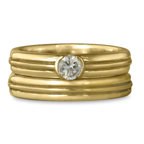 Windsor Bridal Ring Set in 14K Yellow Gold With Diamond
